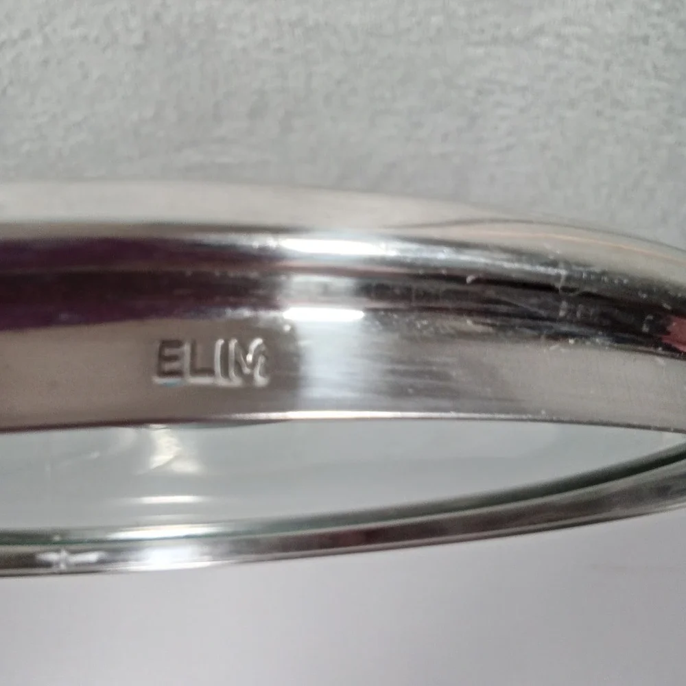 ELIM 8.25 Inch Tempered Glass Replacement‎ Lid Stainless Steel Rim Black Knob